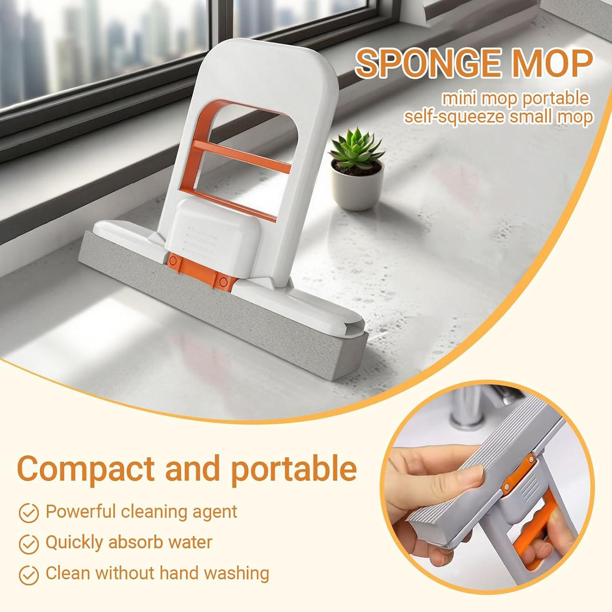 Mini Foldable Mop for Kitchen (Pack of 1)